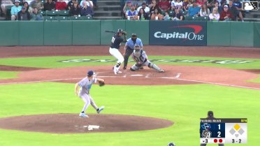 Romeo Sanabria singles on a line drive to left fielder Luis Baez. Ethan Salas scores.