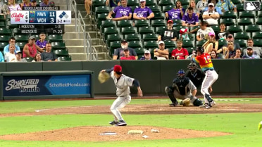 Marek Houston singles on a ground ball to first baseman Jorge Alfaro, deflected by third baseman Sam Kulasingam. Caden Kendle scores.