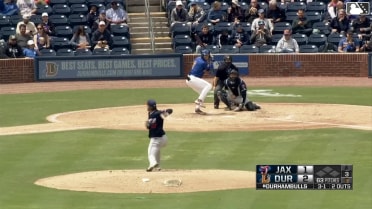 Raynel Delgado homers (1) on a line drive to right center field.