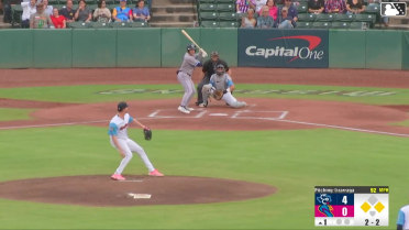 Tommy Sacco Jr. out on a sacrifice fly to center fielder Kai Roberts. Trevor Austin scores. Yamal Encarnacion to 3rd.