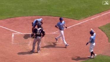 Tanner Morris crushes a two-run homer for Buffalo