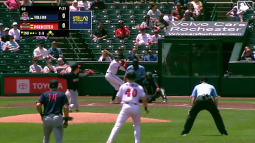 Phillip Glasser doubles (7) on a fly ball to center fielder Trei Cruz. Joey Wiemer scores.