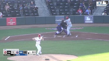 Ruben Ibarra singles on a sharp line drive to right fielder Alex Ramírez. Ryan McCrystal scores.