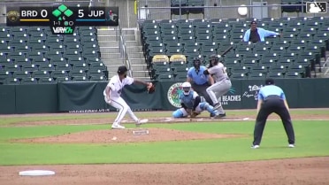 Luke Scherrer grounds into a double play, third baseman Carter Johnson to first baseman Echedry Vargas. Eddie King Jr. out at 3rd. Luke Scherrer out at 1st.