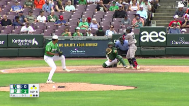 Andy Lugo out on a sacrifice fly to right fielder Esmith Pineda. Quinn McDaniel scores.