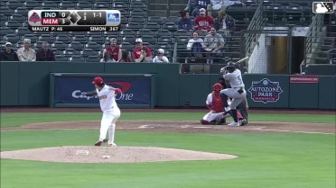 Ronny Simon homers (3) on a fly ball to right field.