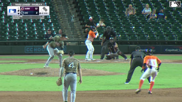 Jax Biggers doubles (1) on a fly ball to left fielder Michael Arroyo. Yamal Encarnacion scores. Drew Brutcher scores.