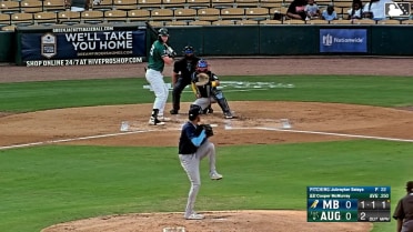 Cooper McMurray doubles (16) on a ground ball to right fielder Eli Lovich. Juan Mateo scores. Nick Montgomery to 3rd.