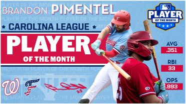 Pimentel Wins Carolina League Player of the Month