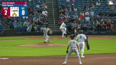 Derlin Figueroa singles on a line drive to center fielder Braylon Payne. Blake Mitchell scores. Ramon Ramirez to 3rd. Luke Pelzer to 2nd.