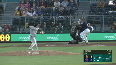 Stuart Fairchild homers (5) on a fly ball to left field. Connor Joe scores.