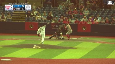Nick Biddison triples (1) on a fly ball to center fielder Isaiah Drake.