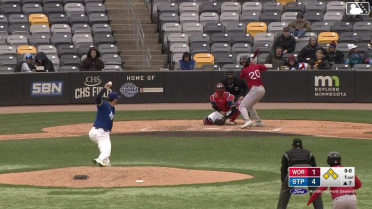 Kristian Campbell out on a sacrifice fly to right fielder Alan Roden. Braiden Ward scores.