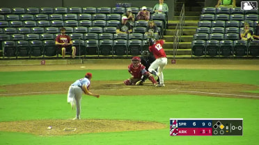 Josh Hood triples (3) on a sharp fly ball to left fielder Zach Levenson. Jared Sundstrom scores.