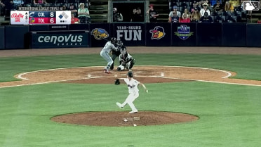 George Valera triples (1) on a sharp fly ball to right fielder Tyler Gentry. Juan Brito scores.