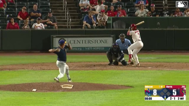 Dakota Harris homers (11) on a fly ball to left field.