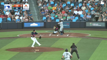 Ricardo Cova singles on a soft ground ball to pitcher Wellington Aracena. Carter Dorighi scores. Ricardo Cova to 2nd. Throwing error by pitcher Wellington Aracena.