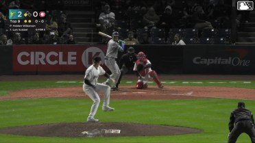 Luis Suisbel singles on a ground ball to center fielder Alexis Hernandez. Josh Caron scores.
