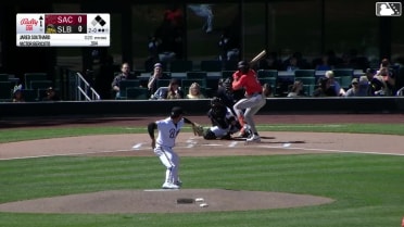 Victor Bericoto homers (1) on a fly ball to right center field. Drew Gilbert scores. Eric Haase scores.