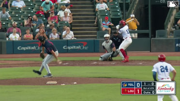 Ivan Johnson singles on a line drive to right fielder Justice Bigbie. Juan Brito scores.