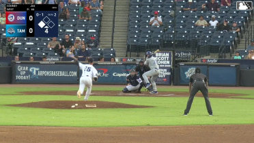 Ryan Cooney singles on a line drive to right fielder Diego Castellanos. Aldo Gaxiola scores.