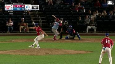 Ryan Campos flies into a double play, right fielder Josue De Paula to catcher Frank Rodriguez. Rainiel Rodriguez out at home.