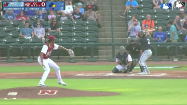 Jorel Ortega doubles (1) on a sharp line drive to left fielder Luke Pelzer. Jaime Ferrer scores.
