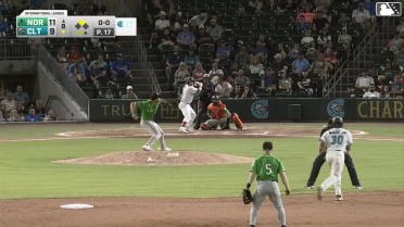 Oliver Dunn singles on a sharp line drive to right fielder Jhonkensy Noel. LaMonte Wade Jr. scores.