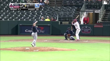 Thomas Saggese homers (9) on a fly ball to left field. Leo Bernal scores.