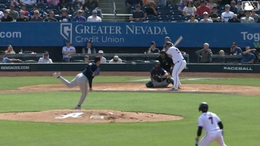 Luken Baker doubles (1) on a line drive to left fielder Spencer Packard. Tommy Troy scores. LuJames Groover to 3rd.