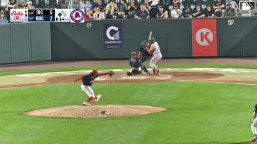 Sabin Ceballos singles on a ground ball to center fielder Elijah Green. Gavin Kilen scores.