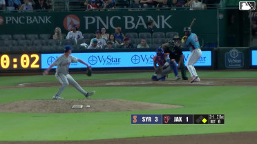 Deyvison De Los Santos homers (17) on a line drive to right field. Cam Cannarella scores.