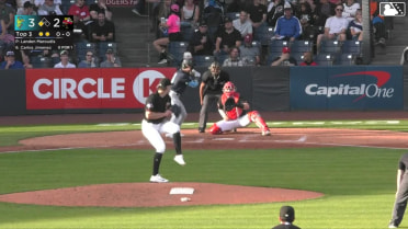 Carlos Jimenez singles on a line drive to right fielder Mathieu Vallee. Felnin Celesten scores.