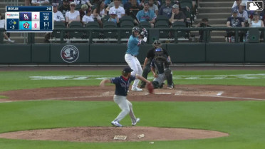 Josh Moylan homers (8) on a line drive to right center field. Connor McGinnis scores.