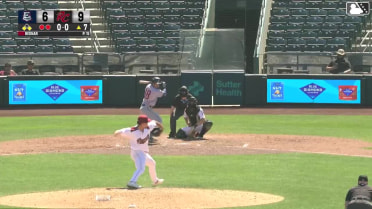 Trevor Hauver singles on a line drive to center fielder Turner Hill. Logan O'Hoppe scores. Aaron Zavala to 2nd.