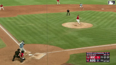 Braylin Morel out on a sacrifice fly to left fielder Michael Martinez. Marco Argudin scores.