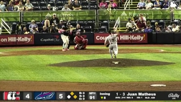 Jay Allen II out on a sacrifice fly to right fielder Emaarion Boyd. Carlos Jorge scores.