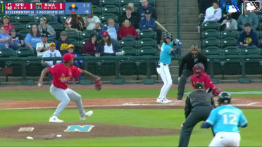 Carson Roccaforte singles on a pop up to shortstop Dakota Harris. Carson Roccaforte out at 1st, shortstop Dakota Harris to second baseman Noah Mendlinger to first baseman Carlos Linarez.