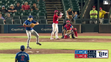 Austin Hendrick homers (2) on a fly ball to right field.