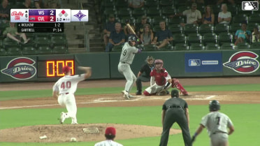 George Wolkow doubles (22) on a sharp line drive to center fielder Isaiah Jackson. Javier Mogollon scores.