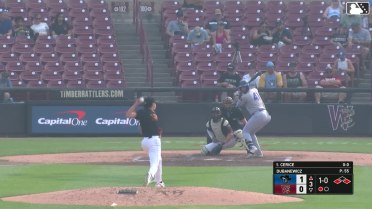 Jose Cerice singles on a ground ball to right fielder Luis Castillo. Asbel Gonzalez scores. Blake Mitchell to 2nd.