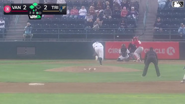 Ryan Sprock out on a sacrifice fly to right fielder Jorge Ruiz. David Calabrese scores.
