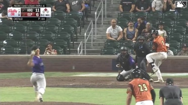Nick Solak homers (13) on a fly ball to left center field. Dustin Harris scores.