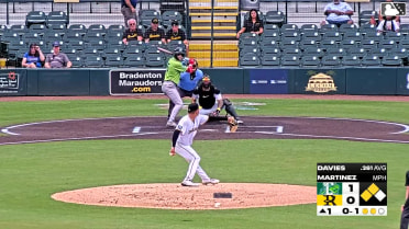Drew Davies singles on a sharp line drive to right fielder Jared Jones. Ty Doucette scores. Kyle Henley scores.