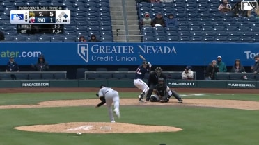 Jack Hurley triples (2) on a sharp line drive to center fielder Nelson Rada. Matt O'Neill scores.