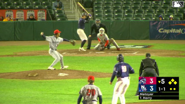 Jay Harry singles on a line drive to left fielder Jose Ramos. Sean Keys scores. Eddie Micheletti Jr. scores. Jorge Burgos to 3rd. Jay Harry to 2nd.