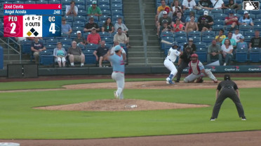 Angel Acosta singles on a ground ball to left fielder Ian Petrutz. Jose Cerice scores.