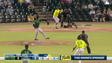 Brooks Bryan grounds into a double play, second baseman Tate Southisene to shortstop Alex Lodise to first baseman Cooper McMurray. Josh Hammond out at 2nd. Brooks Bryan out at 1st.