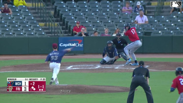 Brandon Winokur singles on a fly ball to right fielder Yeison Morrobel. Jaime Ferrer scores. Marek Houston to 3rd.