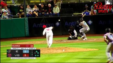 Cesar Quintas doubles (1) on a line drive to right fielder Jose Alpuria. Korbyn Dickerson scores. Aiden Taurek scores.